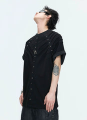 【26s Apr.】Studded Pleated Spine Structure Tee