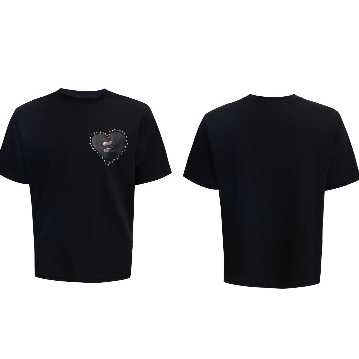 【25s Jul.】Metal Beads Heart Cracks Heavy T-shirt