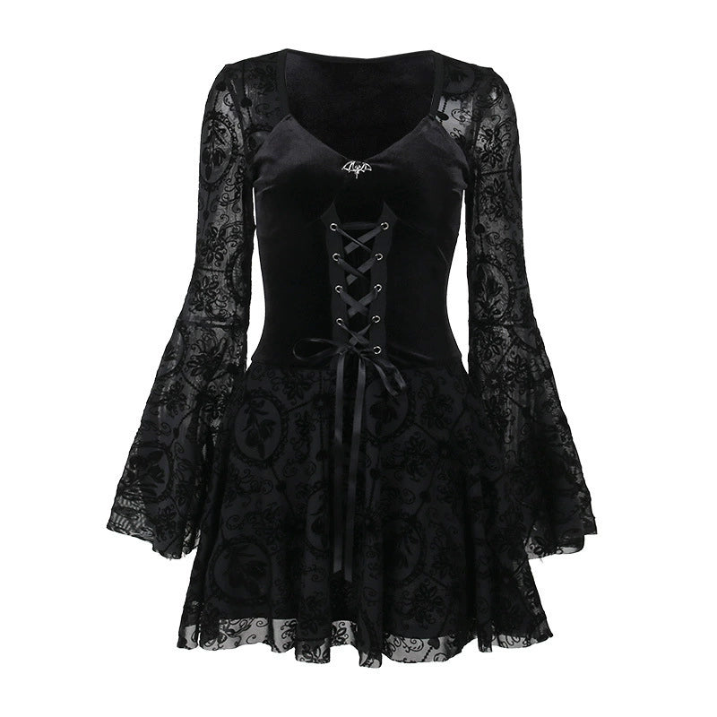 【25s Jul.】Vintage Embroidered Sheer Lace Dress