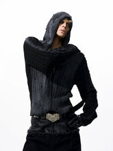 【25s Oct.】Gradient Cable-knit Hooded Sweater