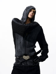 【25s Oct.】Gradient Cable-knit Hooded Sweater