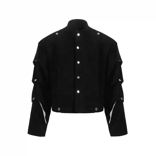 【25s Apr.】Suede black pleated deconstructed jacket / pants