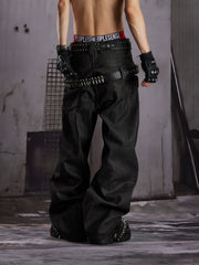 Double Waist Raw Denim Jeans