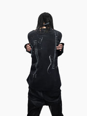 Distressed Punk Guitar Graphic Long Sleeve Tee