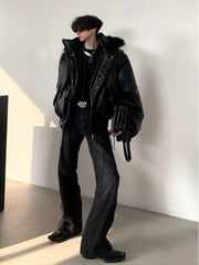 【23s December.】Big Fur Collar Hooded Niche Design Cotton Jacket ArtsKoreanMan