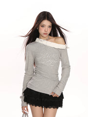 【25s Feb.】Pearl Accent Off Shoulder Top