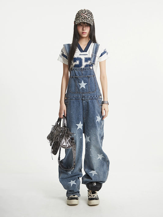 【25s Aug.】Star Embroidery Wide-Leg Denim Pants