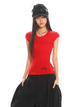 【25s Jun.】Crew Neck Stretch Knit Printed Letter Slim-Fit T-Shirt