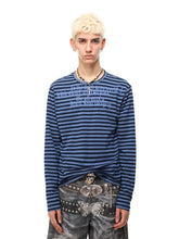 Gothic Letter Striped Long Sleeve Tee