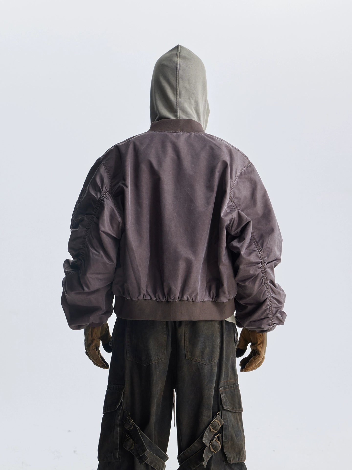 【25s Aug.】Distressed Washed Loose Bomber Jacket