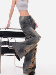 【25s Jul.】Wasteland Vintage Distressed Loose Wide Jeans