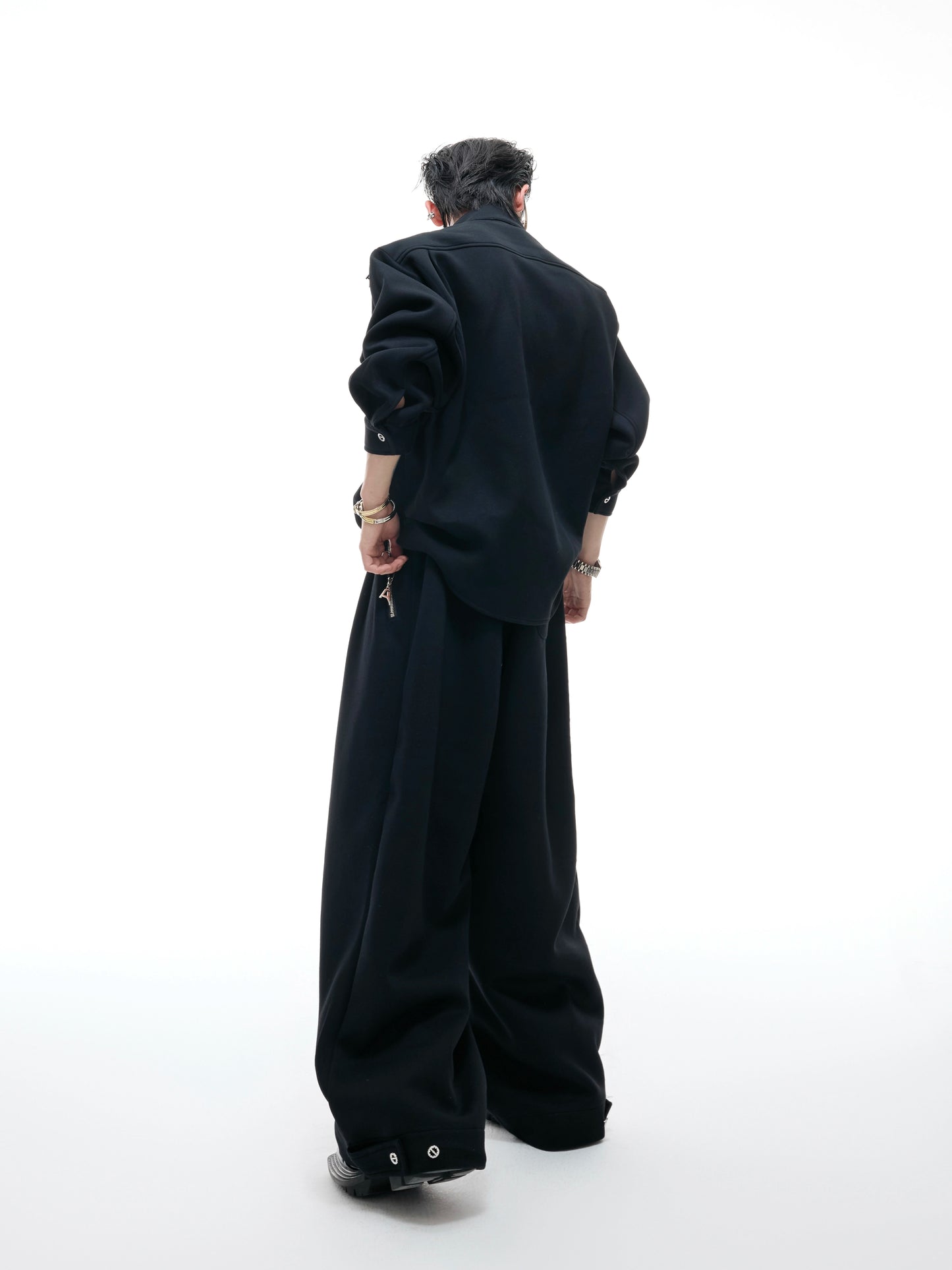 【25s Aug.】Faux Two-Piece Mock Neck Zip Hoodie & Sweatpants Set