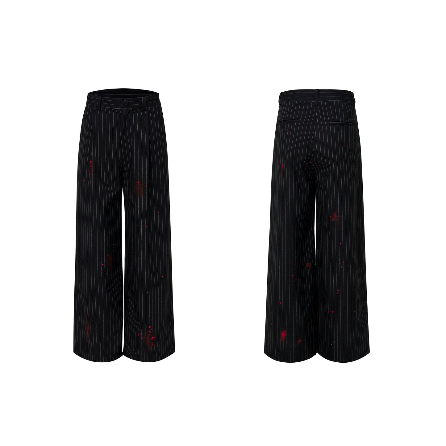 Elegant Bloodstained Vertical Striped Suit
