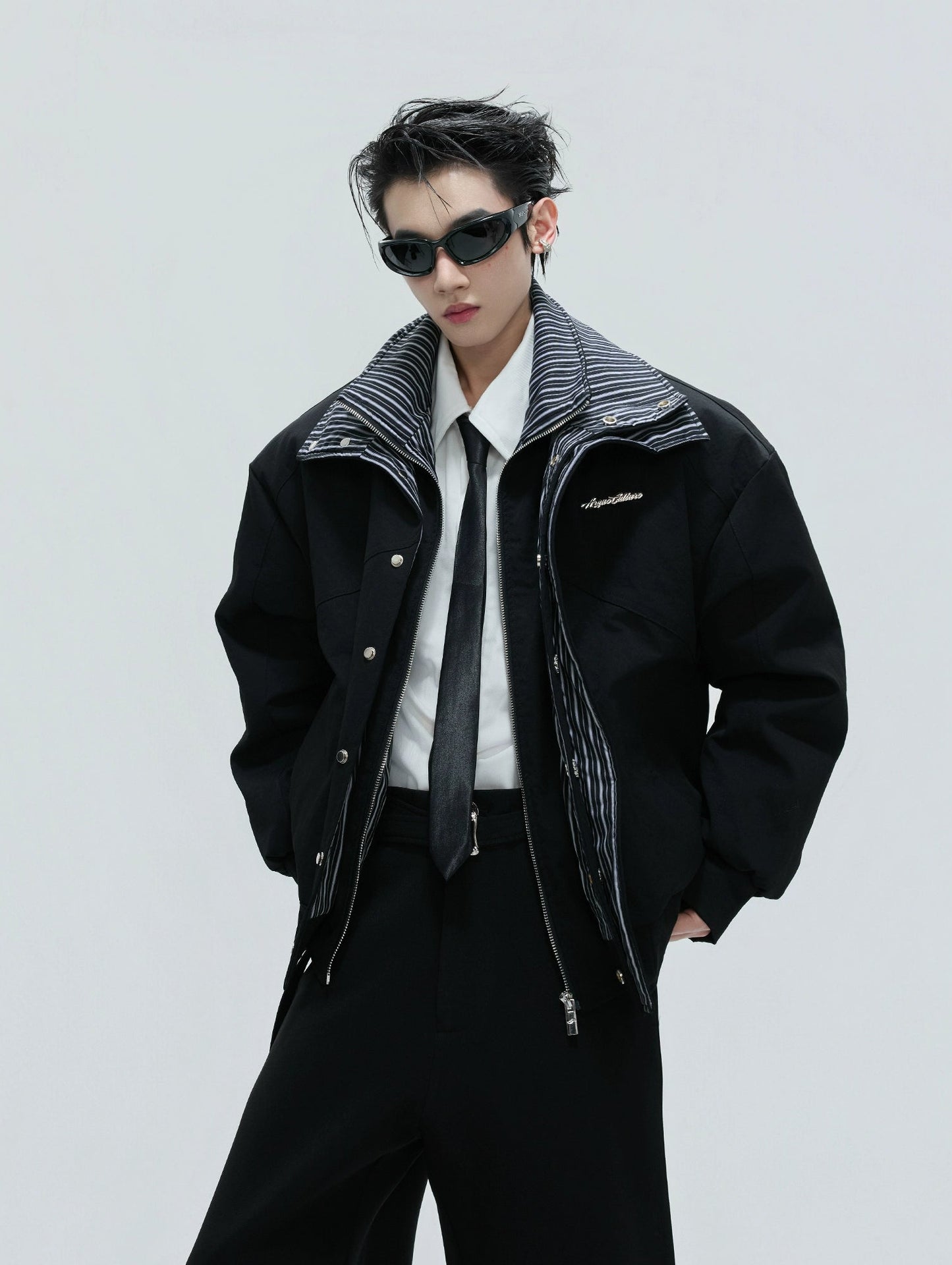 【25s Nov.】Washed Striped Thickened Cotton Coat