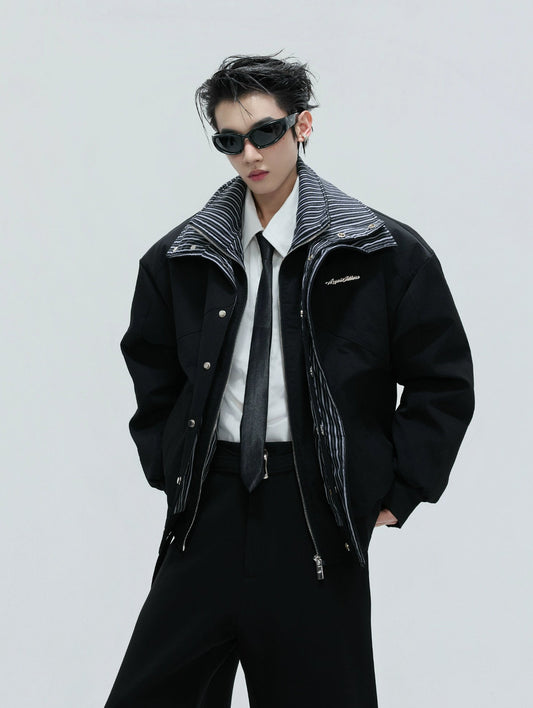 【25s Nov.】Washed Striped Thickened Cotton Coat