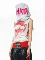 【25s Jul.】Mock Neck Slim Fit Printed Sleeveless Tee