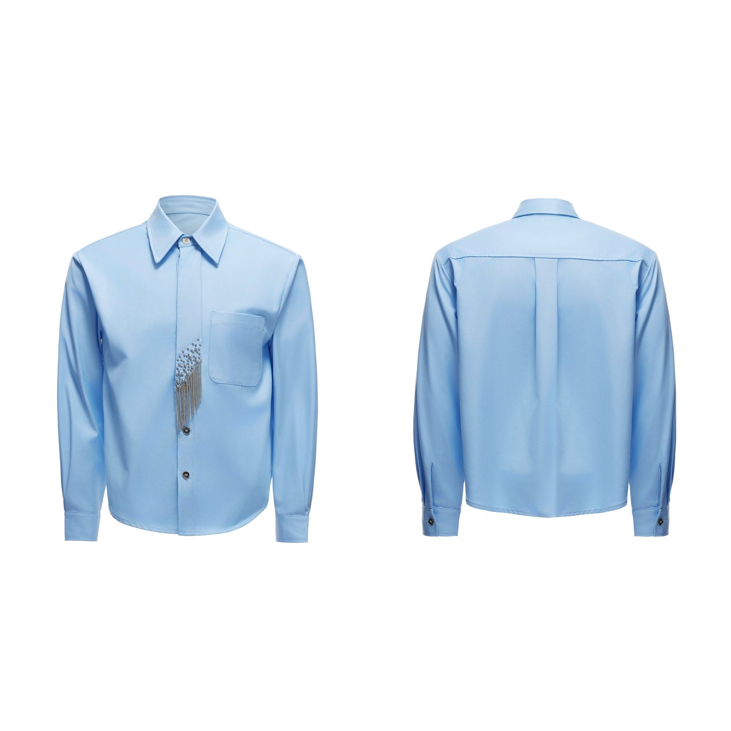 【25s Aug.】Tie-stitched Shoulder-padded Shirt