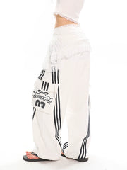 【25s June.】Bow Stripe Vintage Wide-Leg Jeans