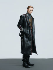 【25s Nov.】Heavy Deconstructed Crocodile Leather Coat