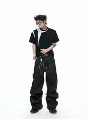 【26s Apr.】Studded Layered Panel Cropped Tee