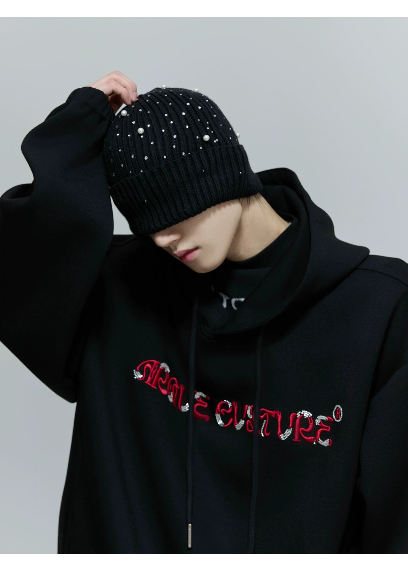Beaded Embroidered Hoodie