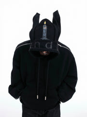 【25s Aug.】Dachshund Ear Zip-Up Oversized Hoodie