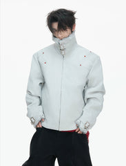 【26s Jan.】Black Python Textured Eagle Down Leather Jacket