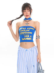 【25s Jul.】Vintage Letter Sports Style Tank Tube Top