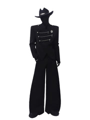 Deconstructed Knight Stand Collar Blazer