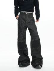 【26s Jan.】Hand-Stitched 14.5oz Raw Denim Knee-Panel Jeans