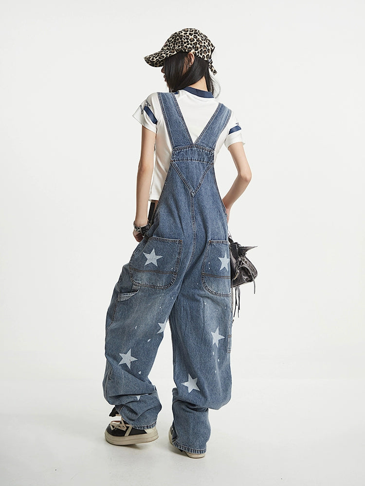 【25s Aug.】Star Embroidery Wide-Leg Denim Pants
