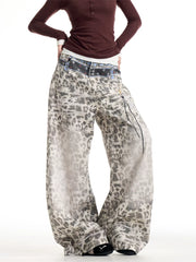 【26s Mar.】Vintage Leopard Wide-Leg Pants