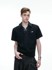 Layered Studded Polo Tee