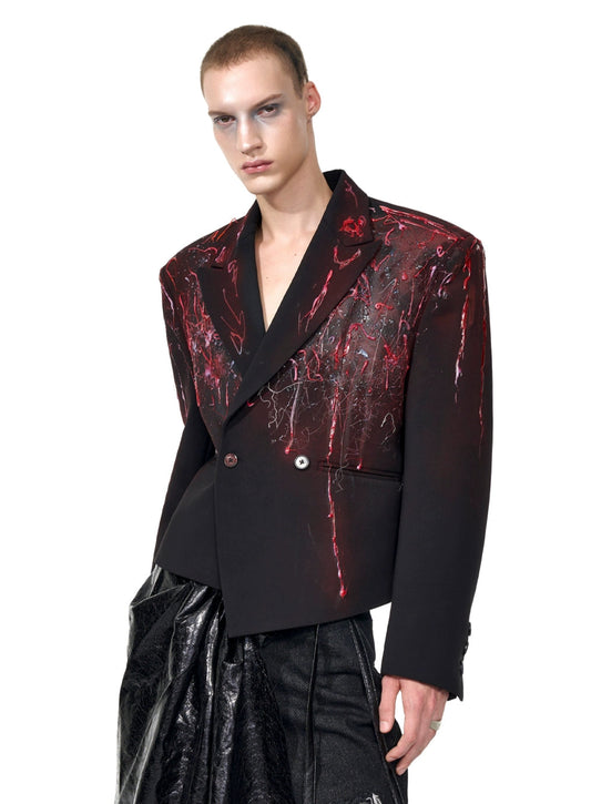 【25s Sep.】"Red Blood" Hand-waxed Suit Jacket