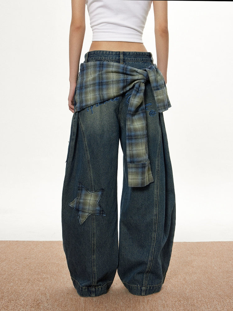【25s Jul.】Star Bunny Ears Wide Leg Jeans