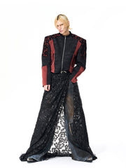 【25s Nov.】Floral Embroidered Cropped Leather Jacket