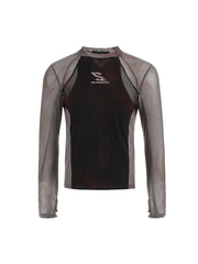 【25s Jul.】Mesh Panel Bodycon Long Sleeve Top