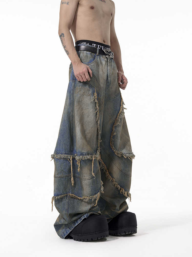 【25s Apr.】Wasteland Style Short Hand-painted Denim Jacket / Jeans