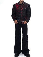 【25s Sep.】"Dark Knight" Blood-stained Silver-stamped Shirt