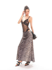 【25s Apr.】Leopard Print Fishtail Hip Skirt