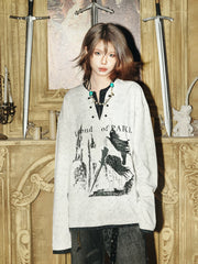 【26s Jan.】Knight-Inspired Henry Neck Layered Sweatshirt Tee