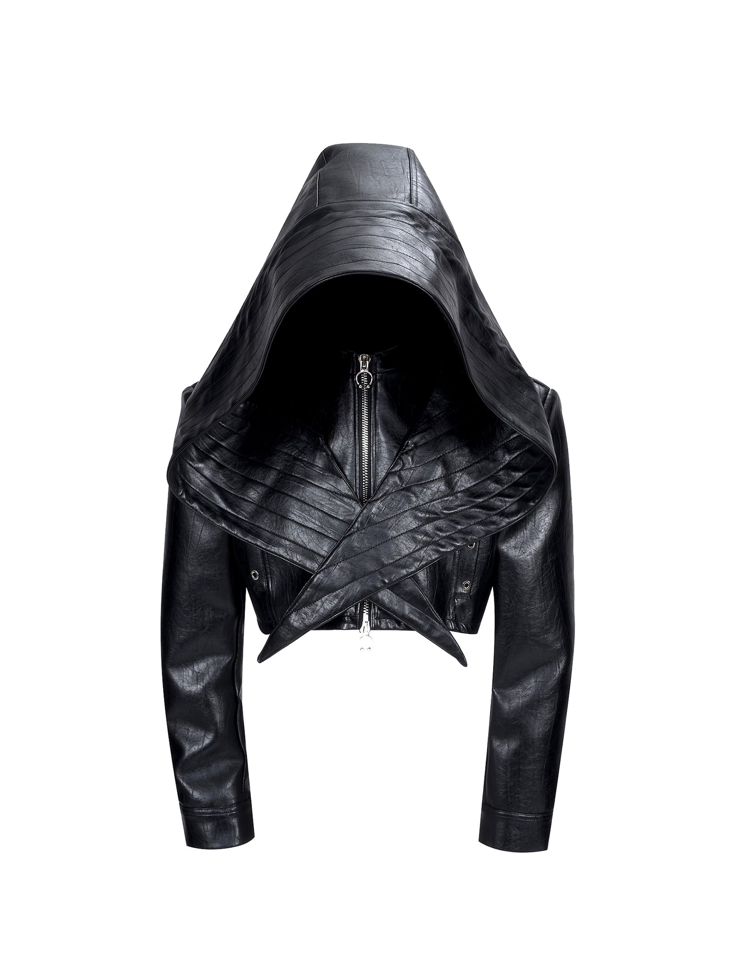 【25s Sep.】"Dark Knight" Bat Cap Pu Leather Jacket