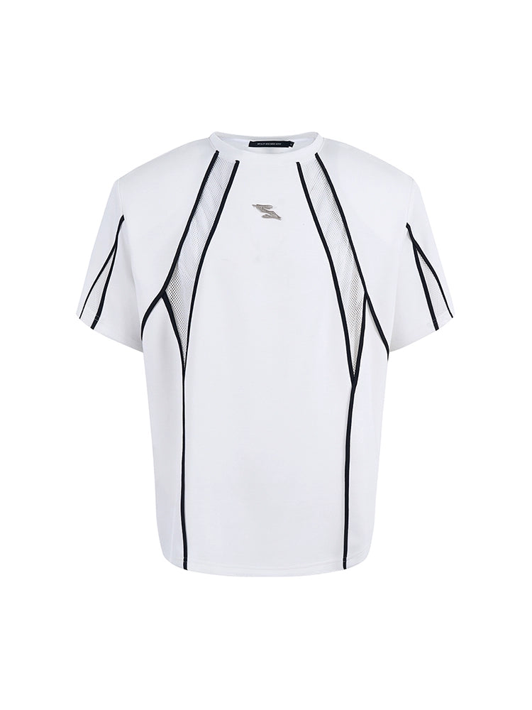 【25s May.】Mesh Hollow Stitching T-shirt