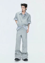【26s May】Striped Layered Cardigan Tee Set