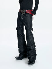 【26s Mar.】Waxed Buttoned Straight Denim Pants