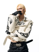 【25s Oct.】Cool Motorcycle Sequined Cropped Leather Jacket