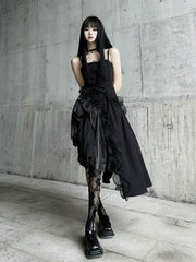 【25s Jul.】Irregular Suspender Lace Dress