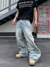 【25s Jun.】Vintage Vertical Stripe Distressed Jeans