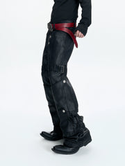 【26s Mar.】Waxed Buttoned Straight Denim Pants