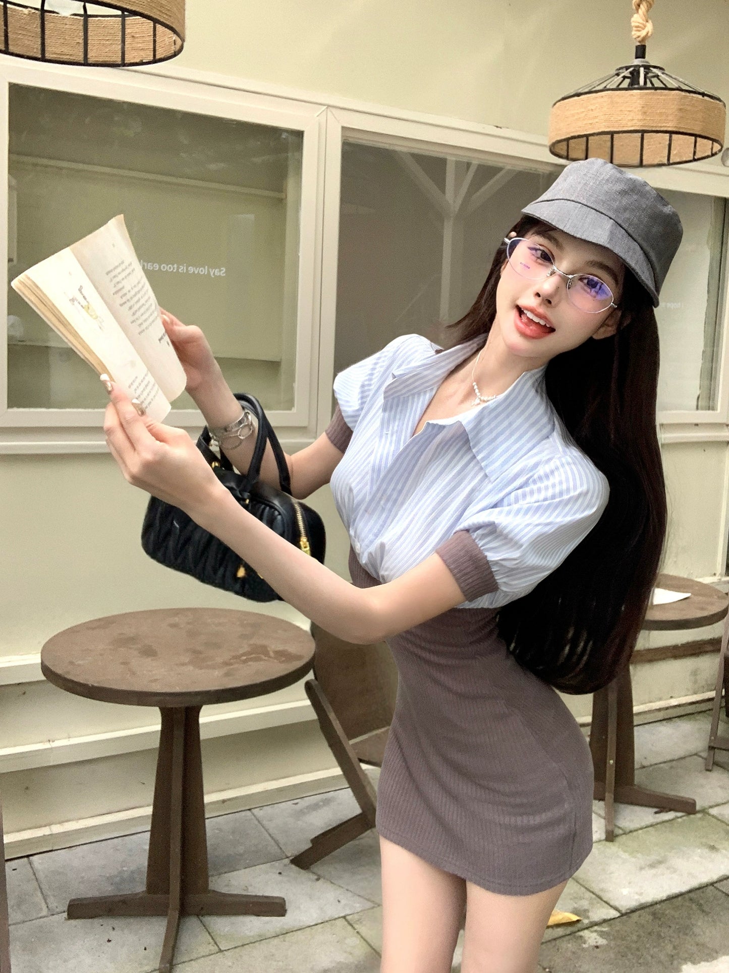 【25s Aug.】Colorblock Knit Patchwork Bodycon Dress